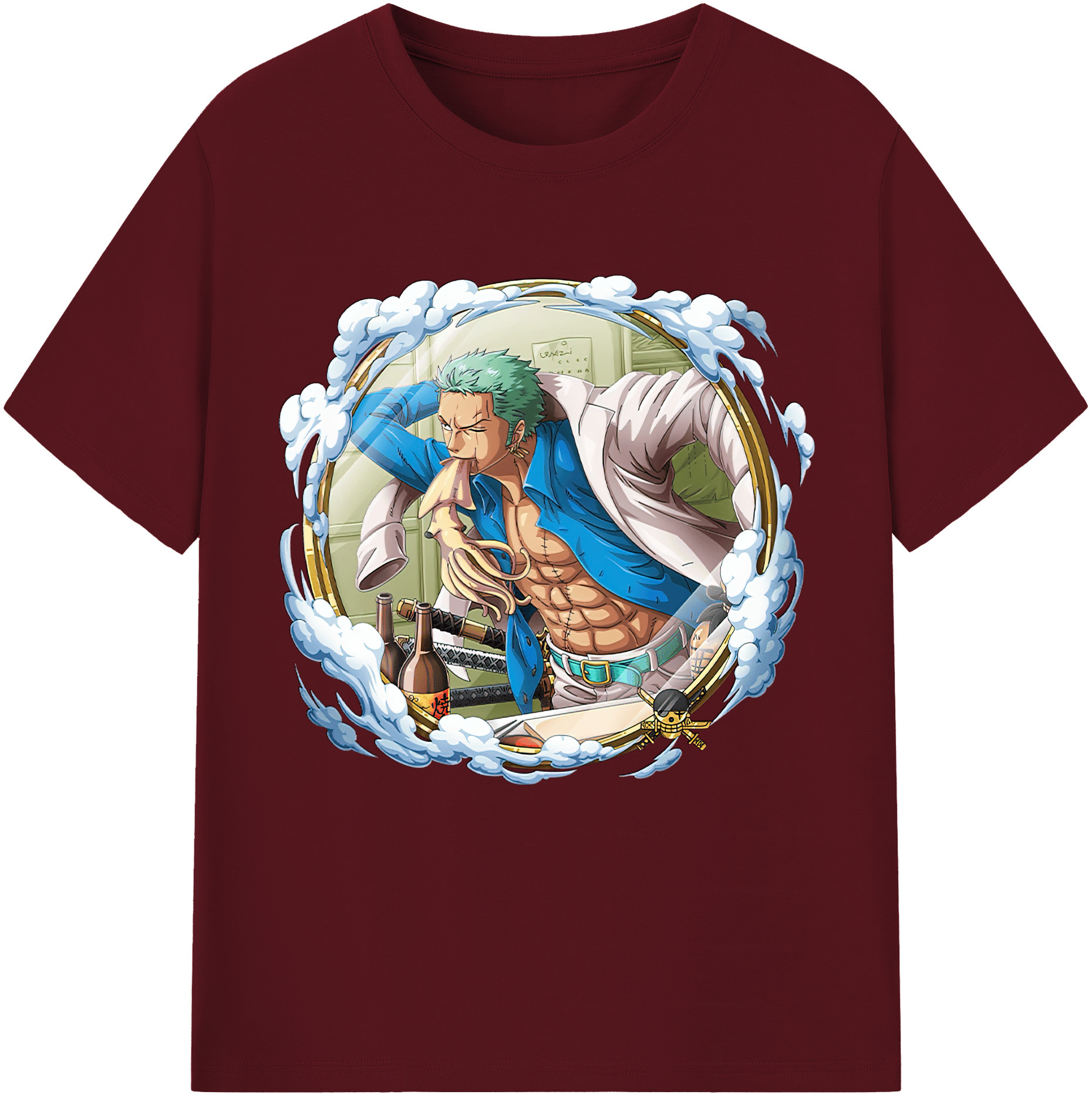 ワンピース ロロノア・ゾロ ONE PIECE Roronoa Zoro 綿100％半袖Tシャツ（フロントプリント）